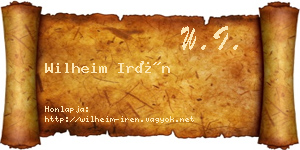 Wilheim Irén névjegykártya